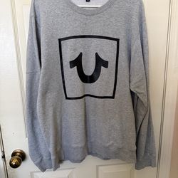 True Religion Classic Gray Sweatshirt Logo men’s Size Large.