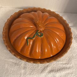 Ceramic Pumpkin Pie Container