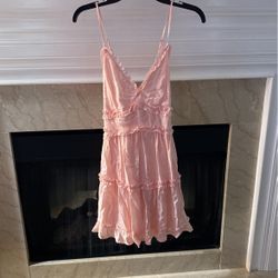 Pink/blush Dress-Cross Cross In Back-adjustable Straps