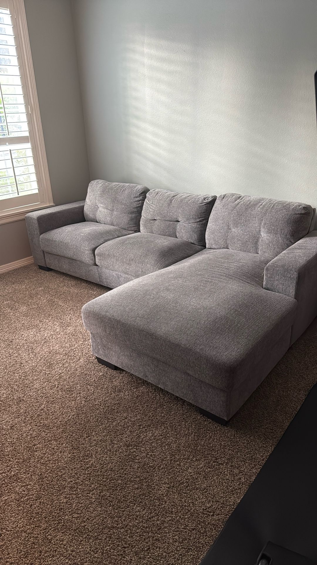 gray L shape couch
