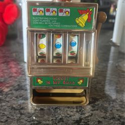 Mini Slot Machine Rocket in My Rolls Savings Bank & Game 1980's Las Vegas Casino