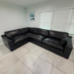 NEW Leather Cloud Couch Modular Sectional Sofa EMILIA