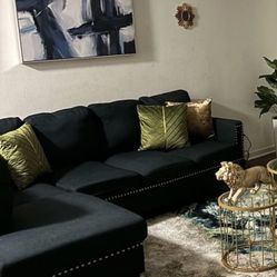 Comfortable Sectional  Black Grey 
