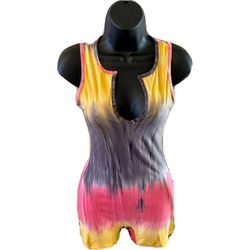 Dodo Romper One Piece in Pink Yellow