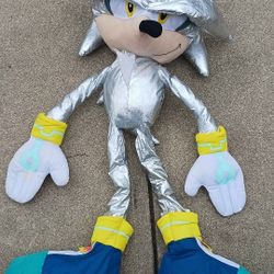 🔥 Sonic the hedgehog SILVER 54" Giant plush . ( not shadow tails robotnik metal knuckles eggman