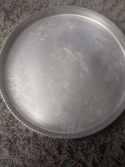 Handwrought Aluminum Serving Tray 