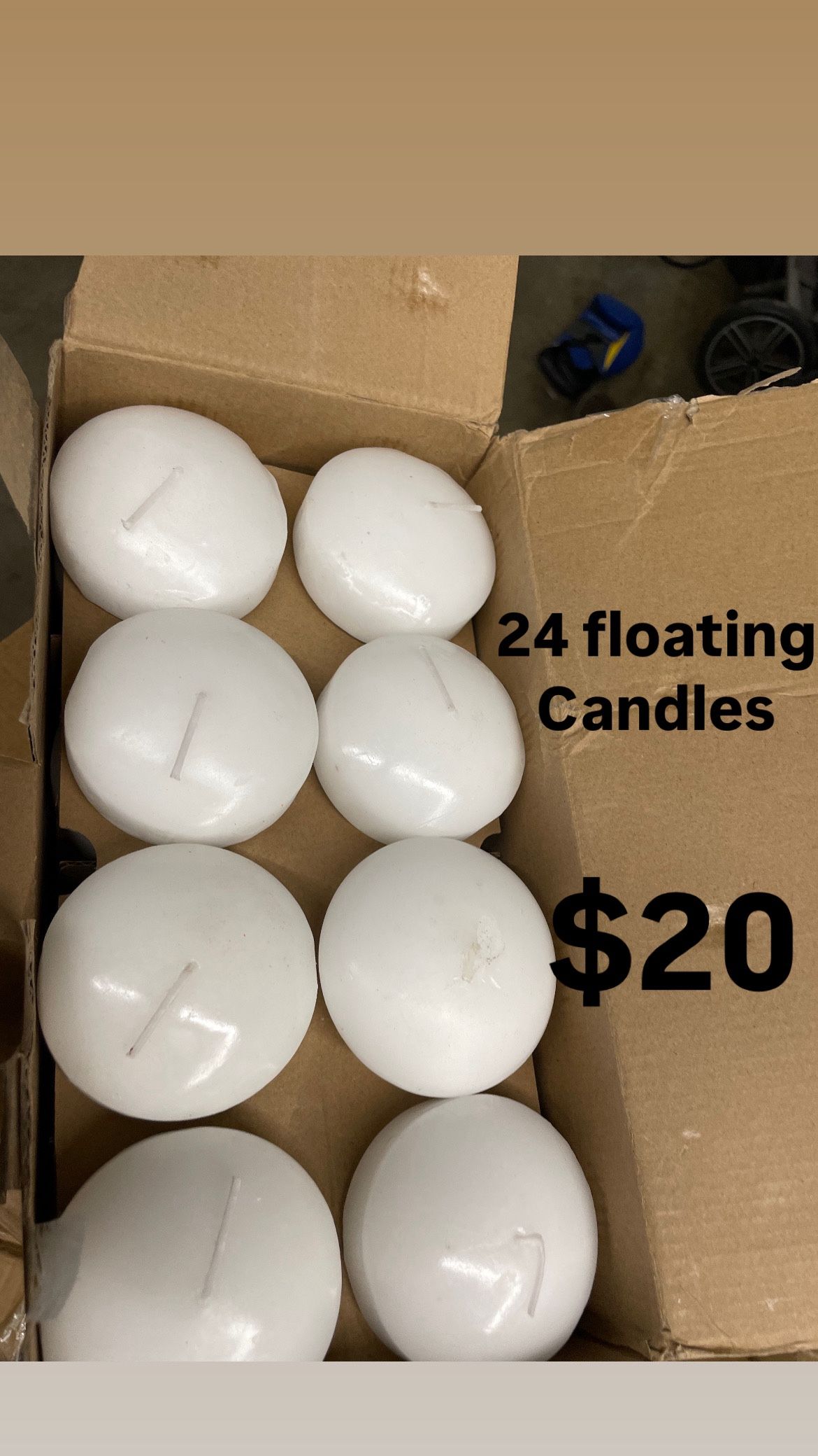 24 3” Floating Candles White New