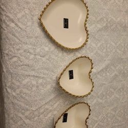 Bombay Fine Dinnerware Heart Shaped Dishes Set 3