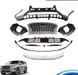 2020-2022 Hyundai Palisade Complete Front Bumper Cover & Grille Kit.