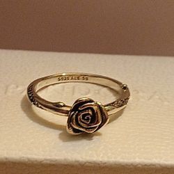 Pandora Authentic Brand New Sterling Silver Rose In Bloom Ring Size 8.5 Firm More Sizes Available 