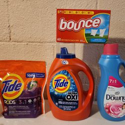 Tide Downy Bounce Laundry Detergent Bundle 