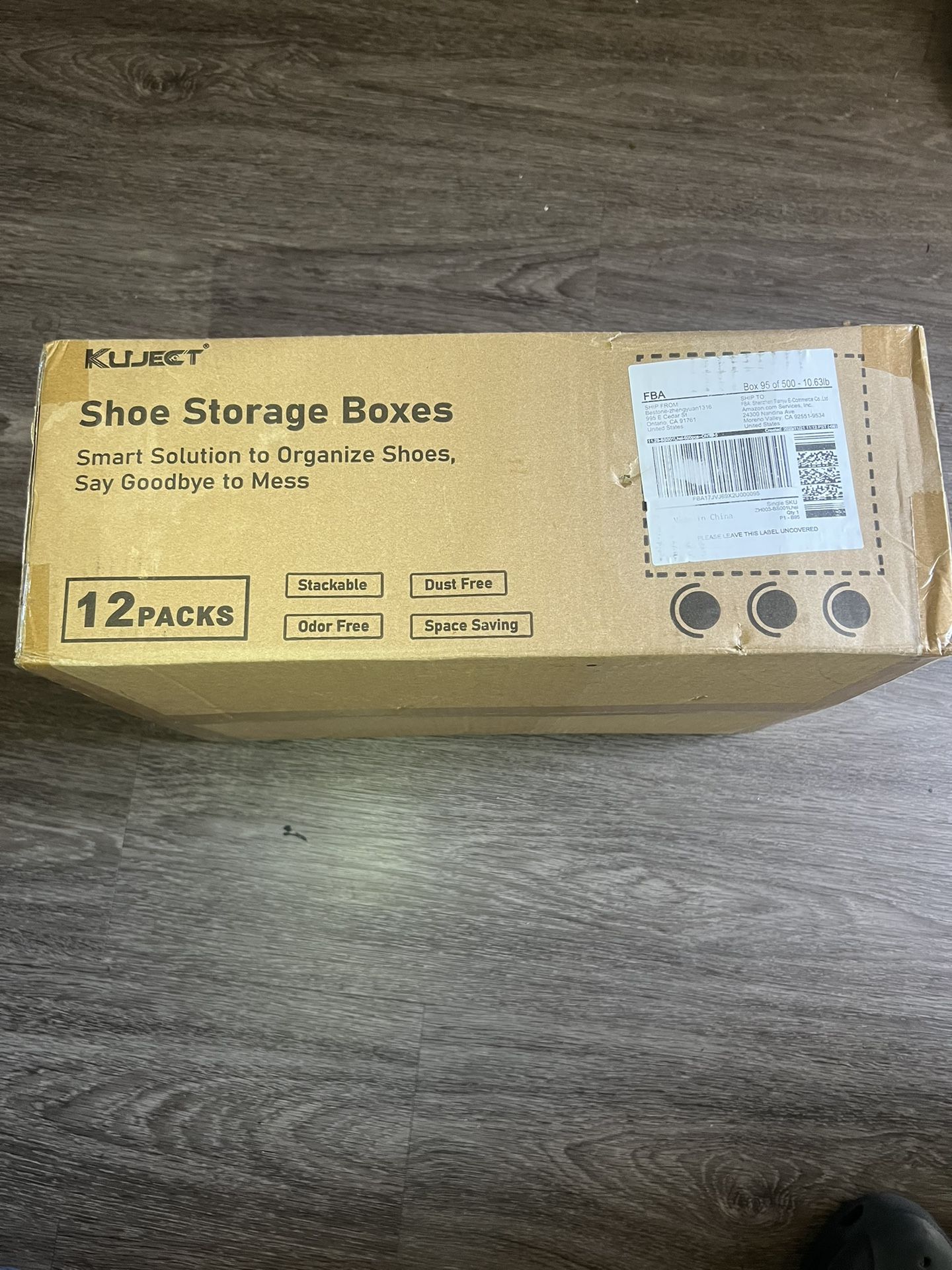 Brand New Kuject Shoe Storage Boxes – 12 Pack (Stackable & Dust-Free)