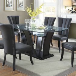 Black Dining Table Set (Free Delivery)