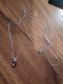 Silver amerhyst necklace with lobster claw clasp