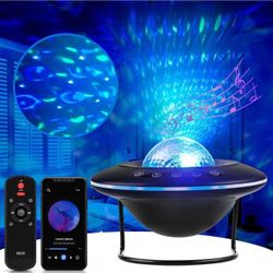 Star Projector, Galaxy Starry Projection Lamp, Bluetooth Speaker Aurora Lighting  Light for Kids Bed