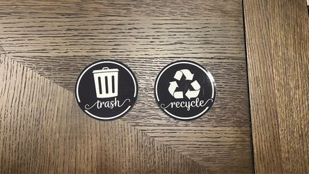 Trash and Recycle Label Magnet - Set of 2