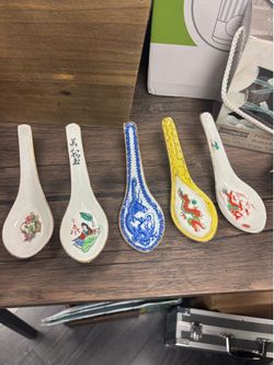 Chinese vintage soup spoons