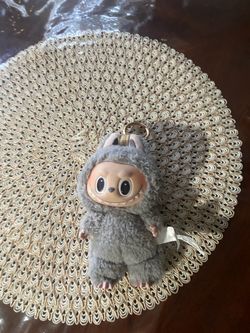 Plush Monster Keychain Figure with Gold Ring Labubu