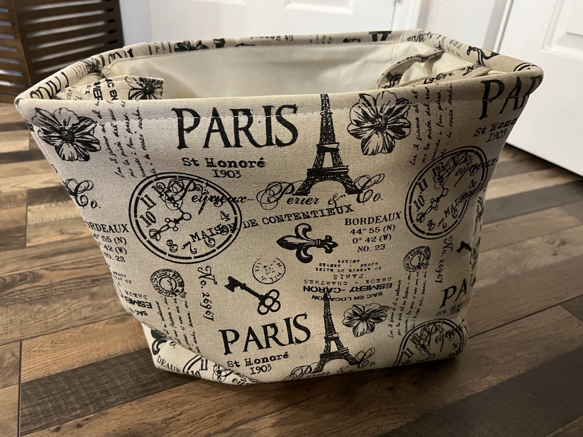 Canvas Fabric Basket Bin Laundry Storage Organizer Container