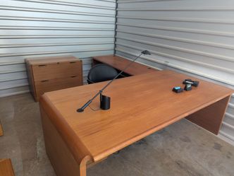 Teak Desk and Return
