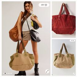 New Free People Canvas And Leather Totes $40 Each 