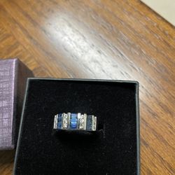 New Blue Sapphire Diamond Ring 7