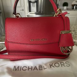 michael kors red crossbody bag small