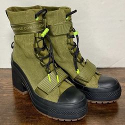 Converse Women's Size 6.5 Chuck Taylor All Star 567490c Olive High Heel Boot