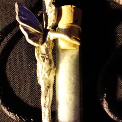 Fairy With Pixie Dust Pendant On Black Rope