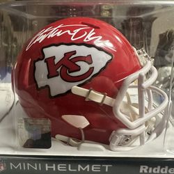 Christian Okoye Signed Kansas City Chiefs Riddell Speed Mini Helmet Schwartz