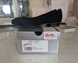 Ara  Bari-HS Black Leather Low Heel Pumps Shoes UK 4.5 / US 7 (12-43720) NIB