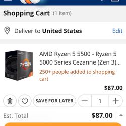 AMD Ryzen 5 5500 6-Core, 12-Thread Desktop Processor with Wraith Stealth 
