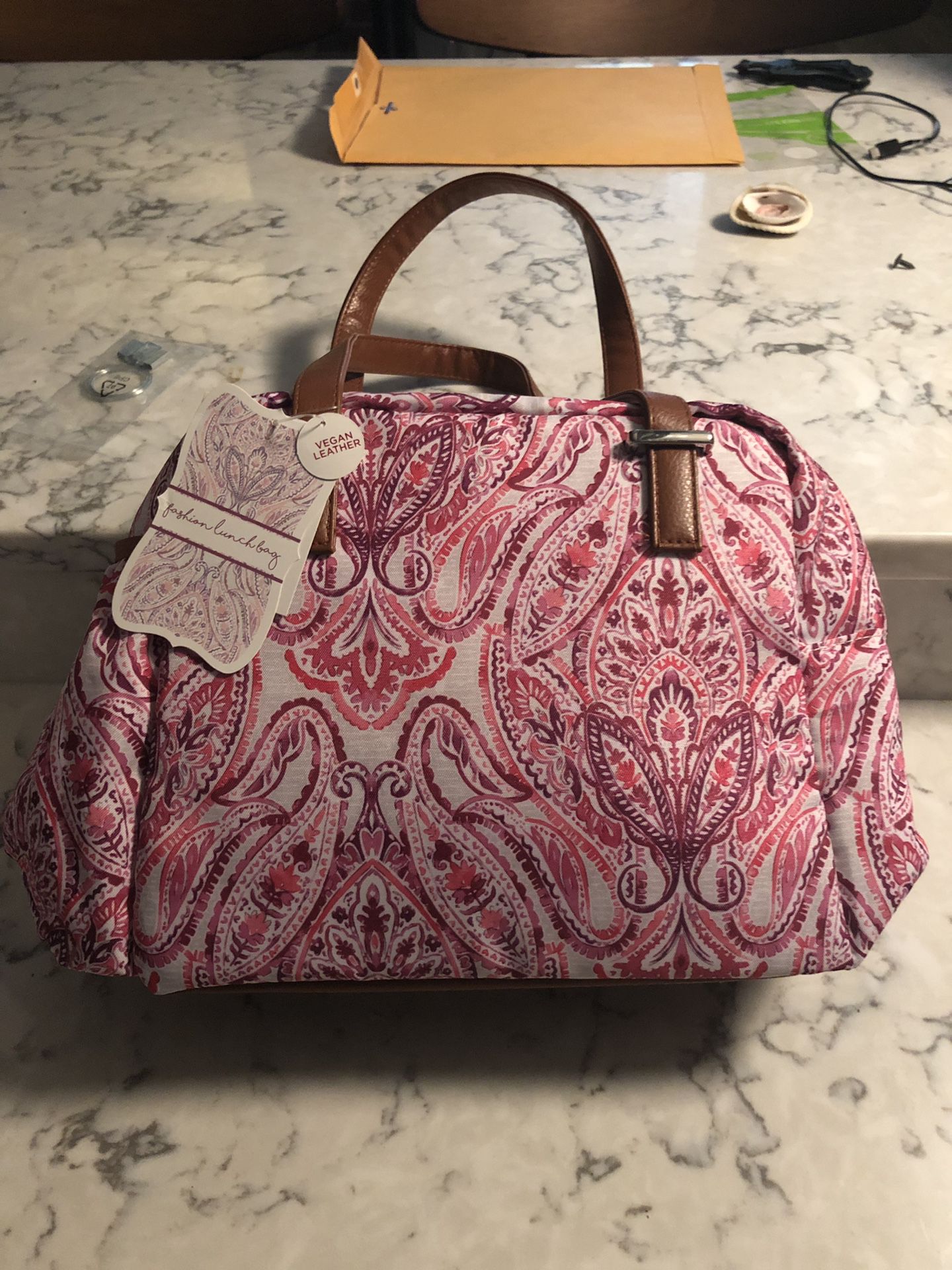 Fashion Pink Lunch Bag with Zipper