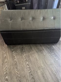 Black/Brown Faux Leather Storage Bench