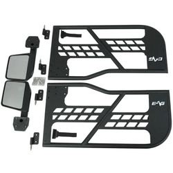 Eag Safari Tubular Door with Side View Mirror Fit for 07-18 Wrangler Jk 2 Door Only