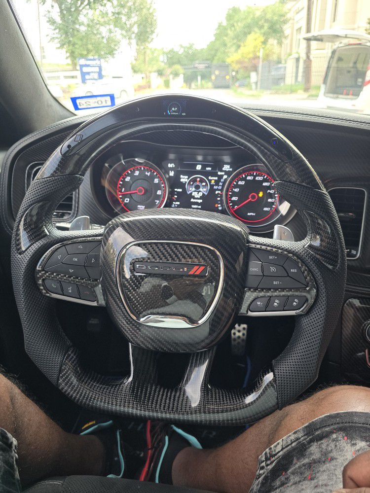 Dodge Charger Carbon Fiber LED Steering Wheel