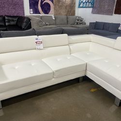 Brand New White Leather Sectional 