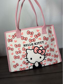 Hello kitty canvas tote bag