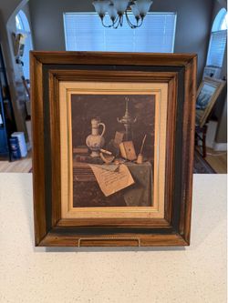 Vintage Moody Still Life Framed Art Cottagecore Old World Rustic Wall Decor