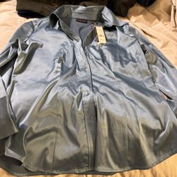 Ny & Co  Satin Blouse (NWT) Sz M