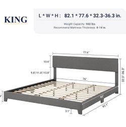 King size bed frame