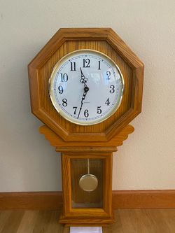 Oak Schoolhouse wall clock