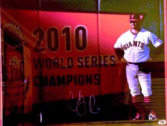 San Francisco Giants Cody Ross signed AUTOGRAPHED 16x20 photo framed and double matted w/2010 World Series Ticket from AT&T PARK HOLOGRAM STICKER COA