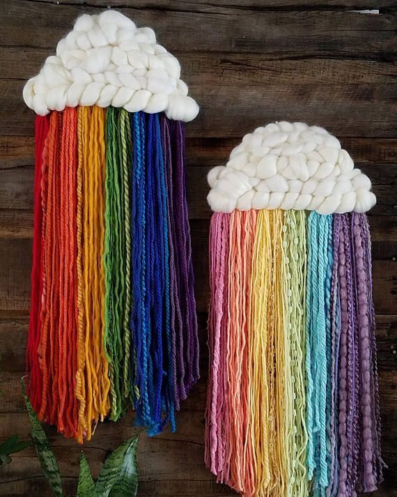 Rainbow themed baby room decor