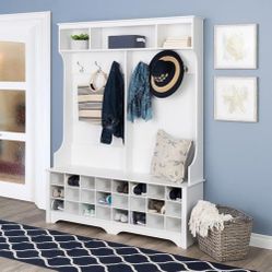 Prepac 77inch H X 60inch W Hallway Shoe Tree Bench