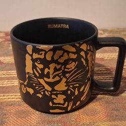 Starbucks Sumatra Mug 2016 Black w/Gold Tiger 14 Oz Mug-Limited Edition 