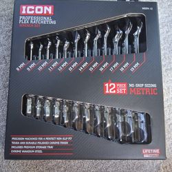 12 Wrenches -  No Skip Metric Set