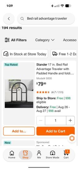 Stander Bed rail advantage traveler