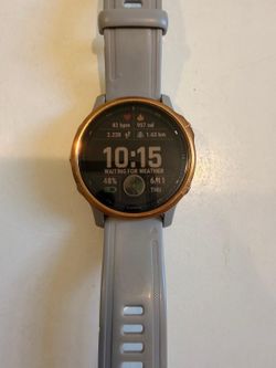 Garmin Fenix 6S Rose Gold Bezel Light Grey Band. Like New.
