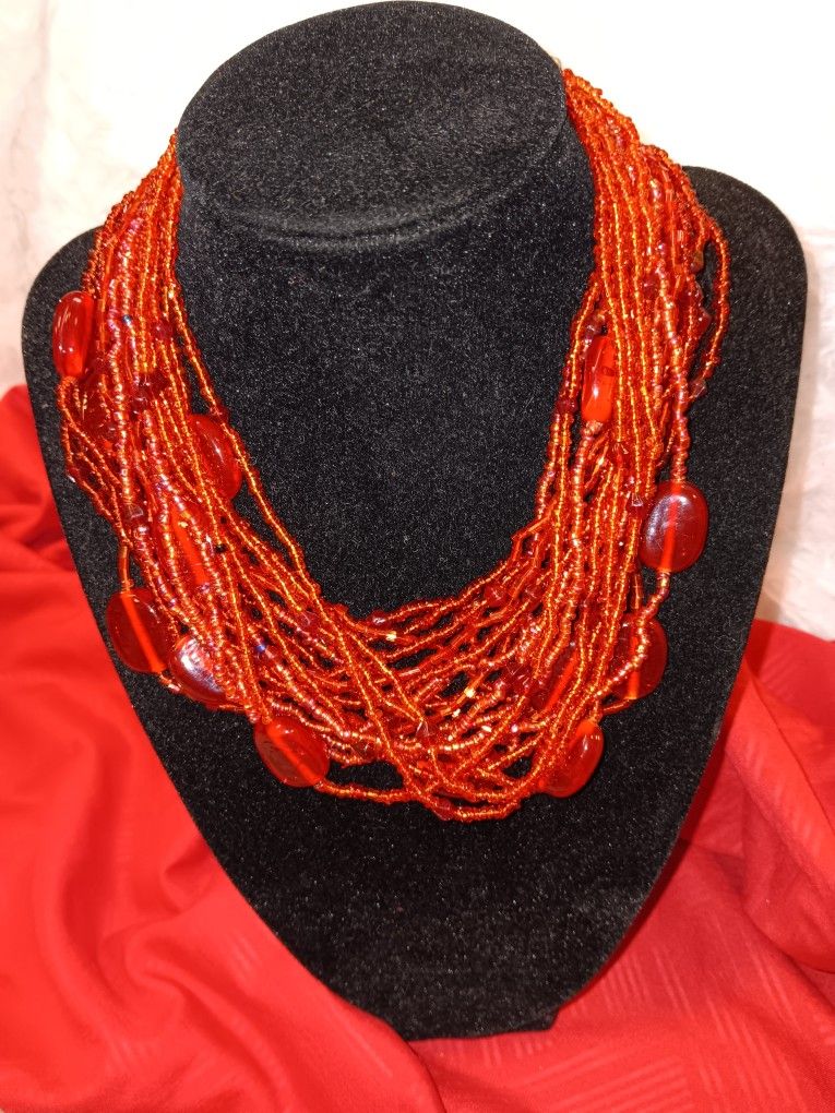 Amber Color Necklace